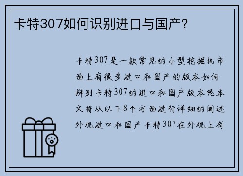 卡特307如何识别进口与国产？